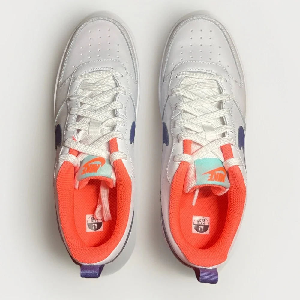 Nike Court Borough 2 Low White Dark Purple Dust - BQ5448-112 Size‎ 7 Youth